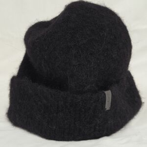 Allsaints Brushed Alpaca Blend Beanie Black